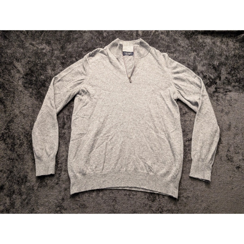 Filippo Riberti Mens Size L Quarter Zip Wool Cashmere Blend Beige Sweater Italy